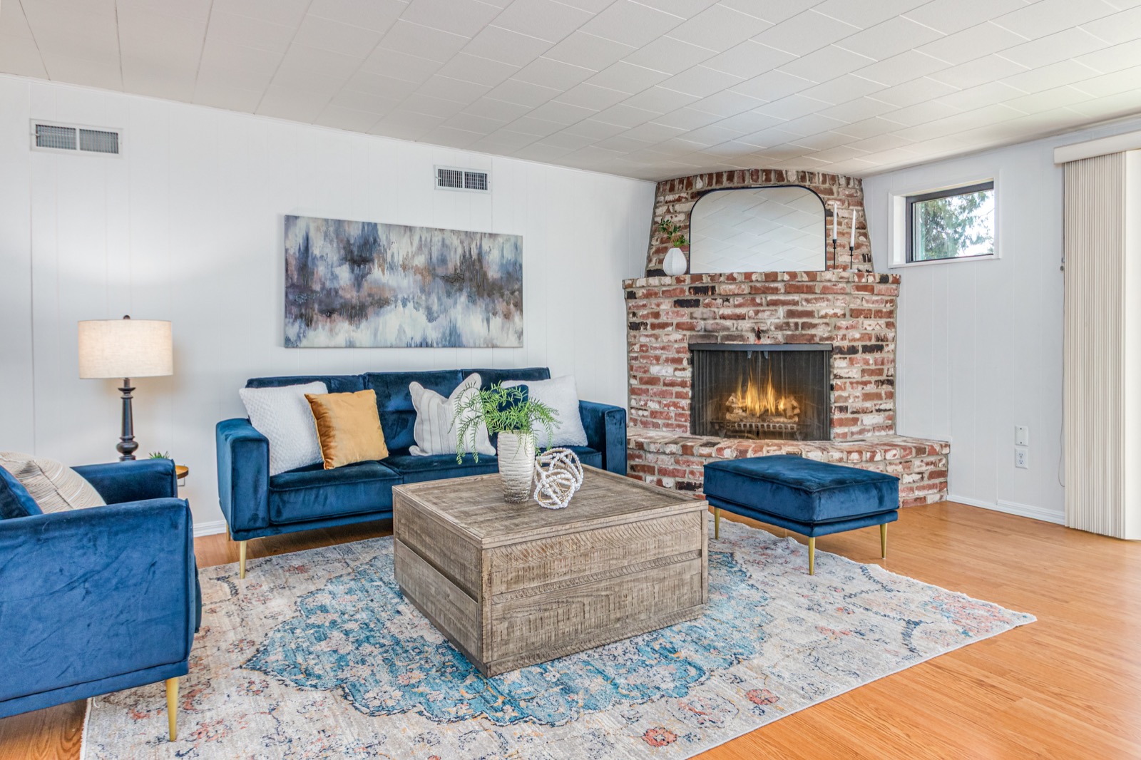 Living room after staging